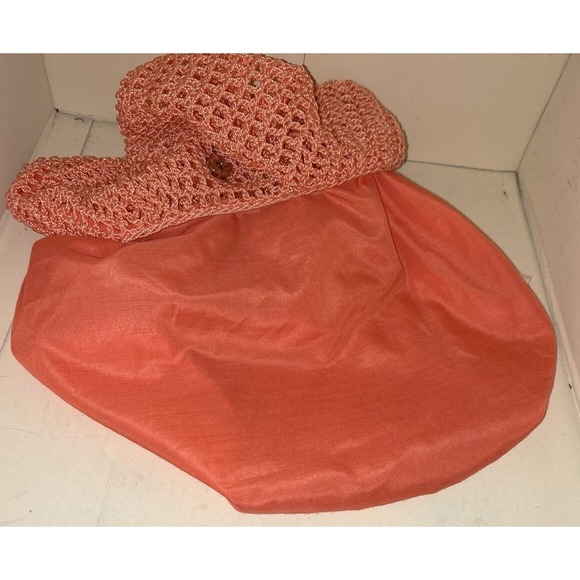 Peach Macramé BOHO Bag With Snap Flap Closure - Picture 9 of 13